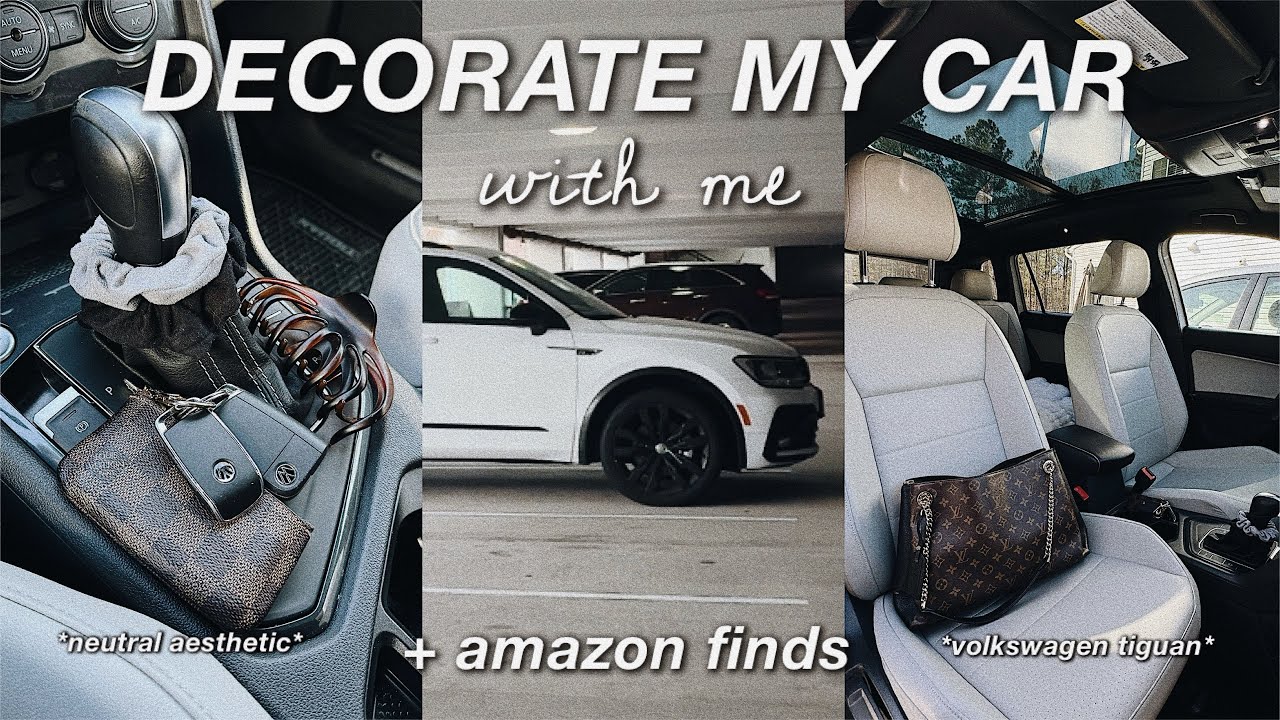 DECORATE & ORGANIZE MY CAR WITH ME + AMAZON FINDS! | Volkswagen Tiguan ♡