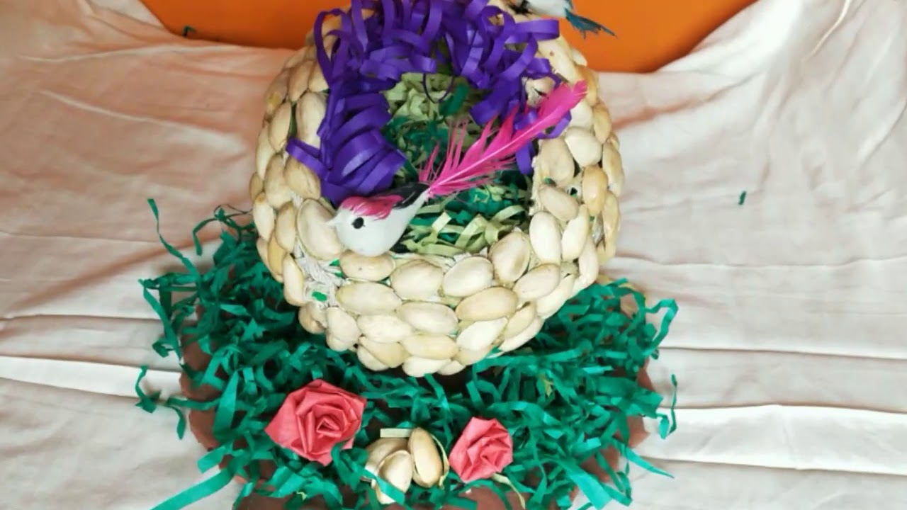 Pista shells Bird Nest | Short Video | pista shell craft