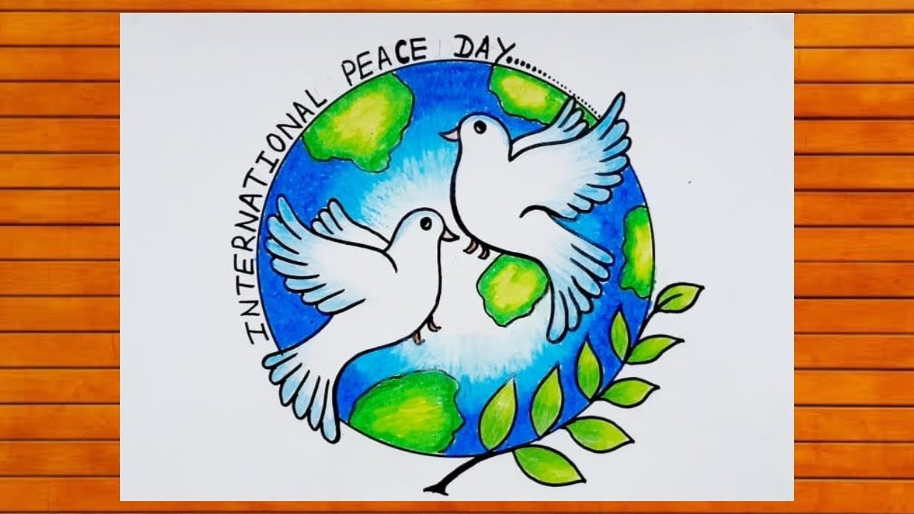 Peace Day Poster Drawing || How To Draw Peace Dove Poster || CreativityStudio.