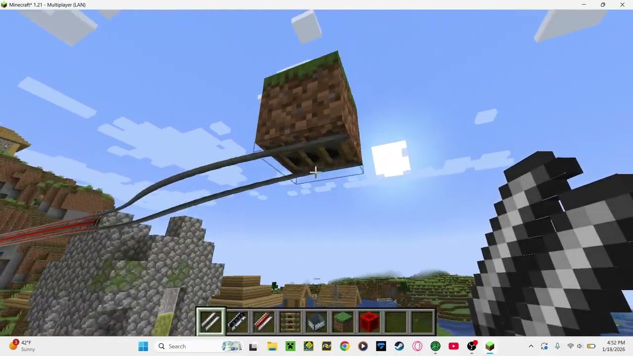 Testing the Roller-coaster mod in Minecraft!