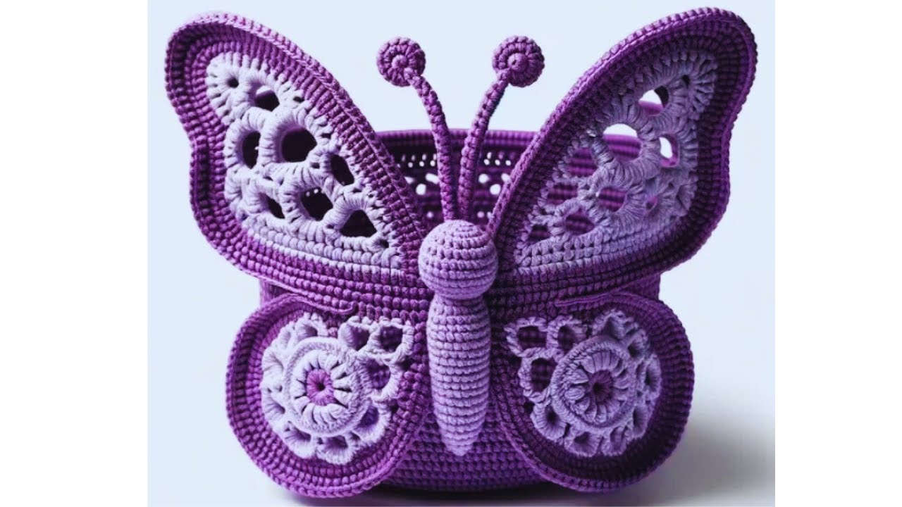 AMAZING ⚡💯👍CROCHET DESIGN BUTTERFLY MAKING VIDEO #cute #crochet-design #crochet #diy handmade
