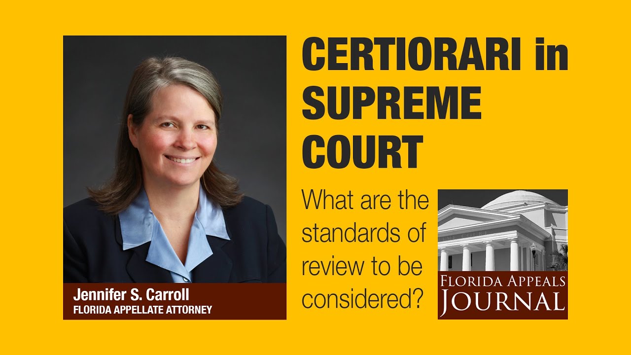 Florida Appeals Journal 26: Petition of Certiorari at the U.S. Supreme Court
