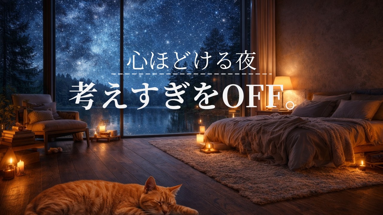 【夜の癒しBGM】考えすぎをOFF。心ほどける湖畔の夜｜Gentle Lo-Fi (1H) 🌙