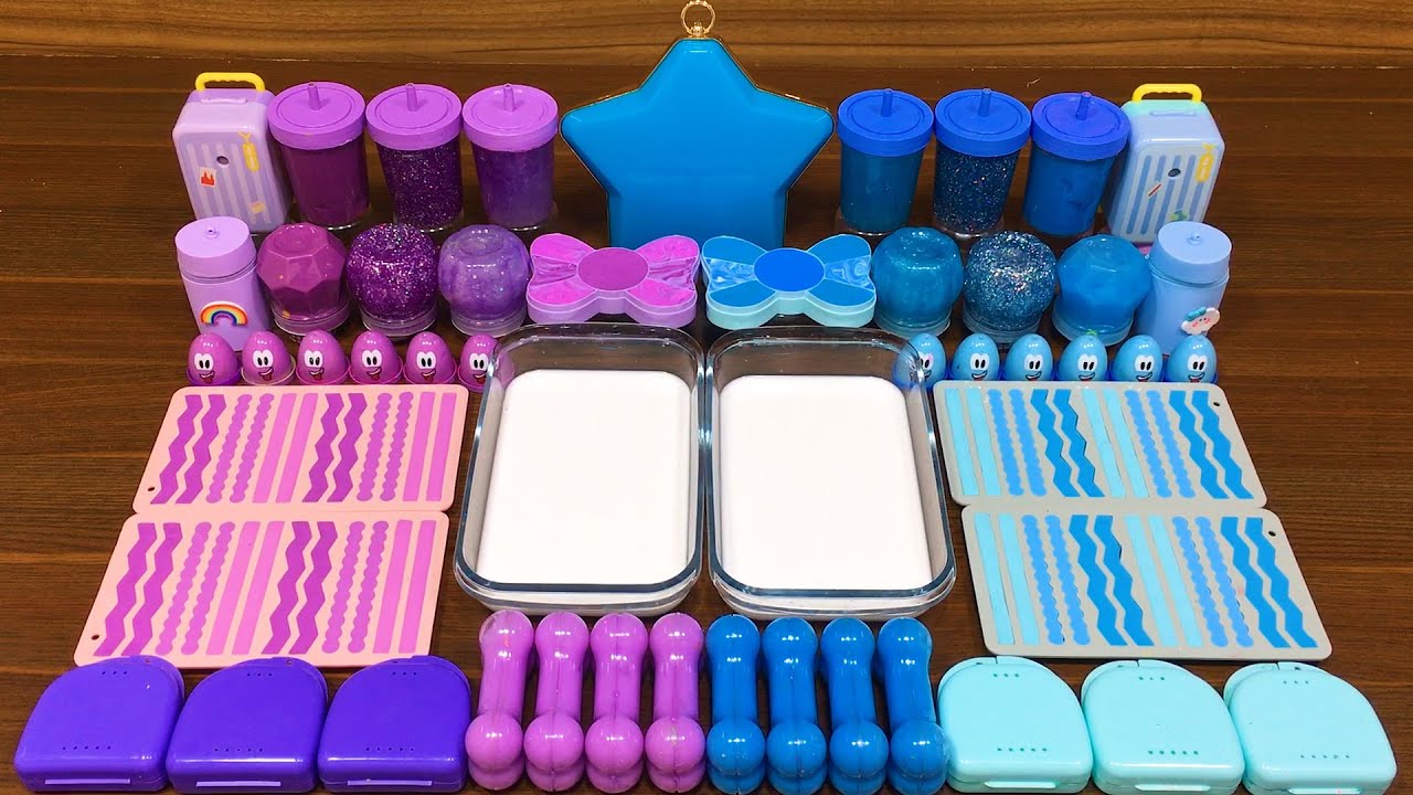 PURPLE vs BLUE ! Mixing random into SLIME! Satisfying Nastya Slime #536