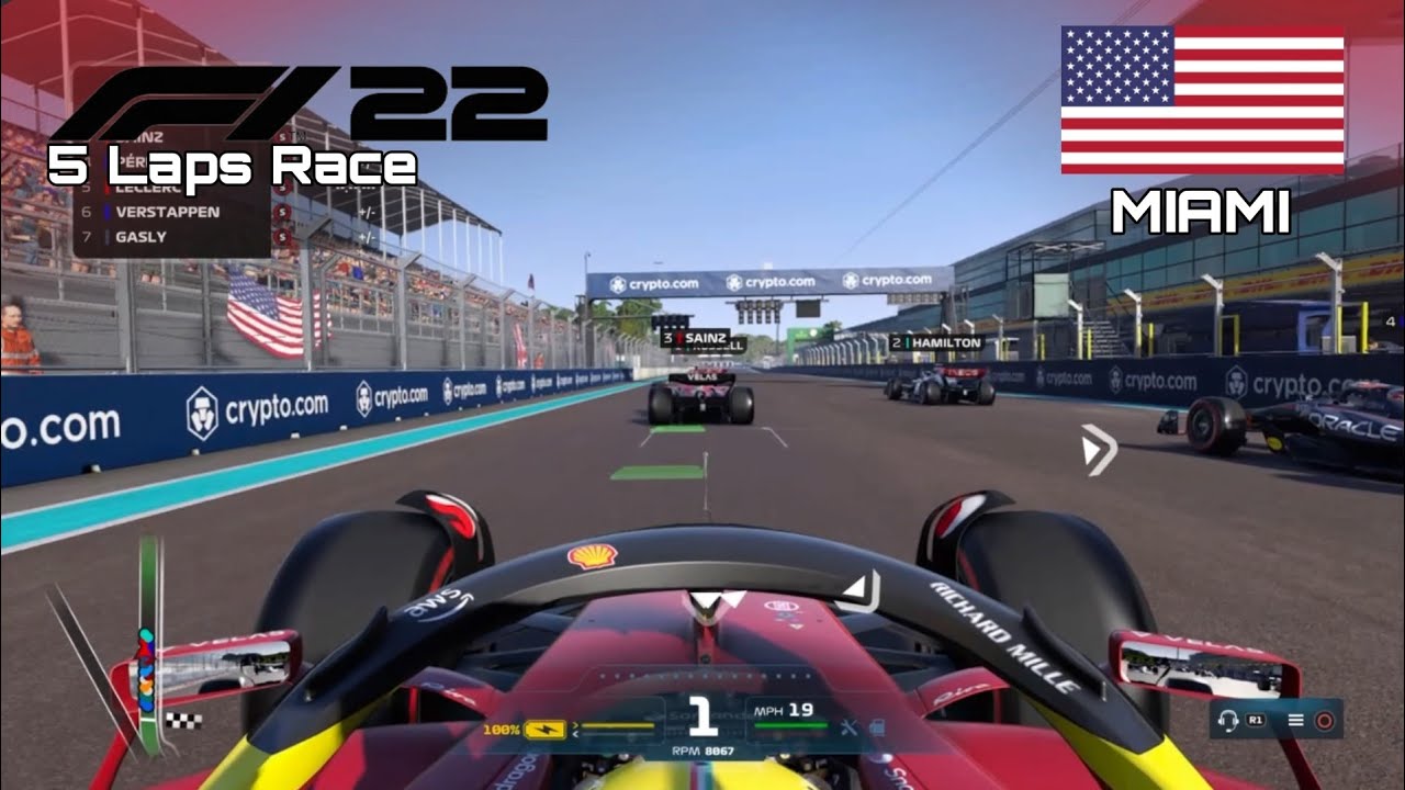 F1 2022 GAME | 5 Laps Race Miami - Charles Leclerc | PS4 Gameplay