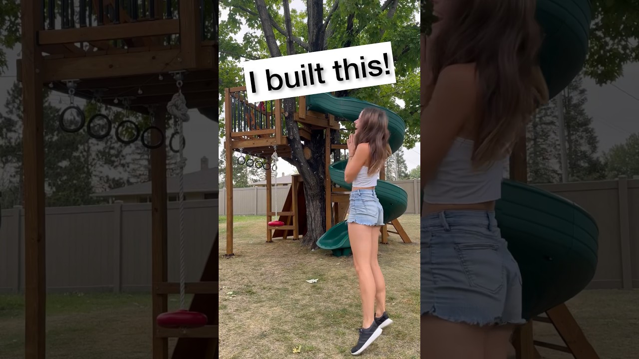 DIY Treehouse Playground Reveal! #diytreehouse #treehouse #diyplayground #diymom
