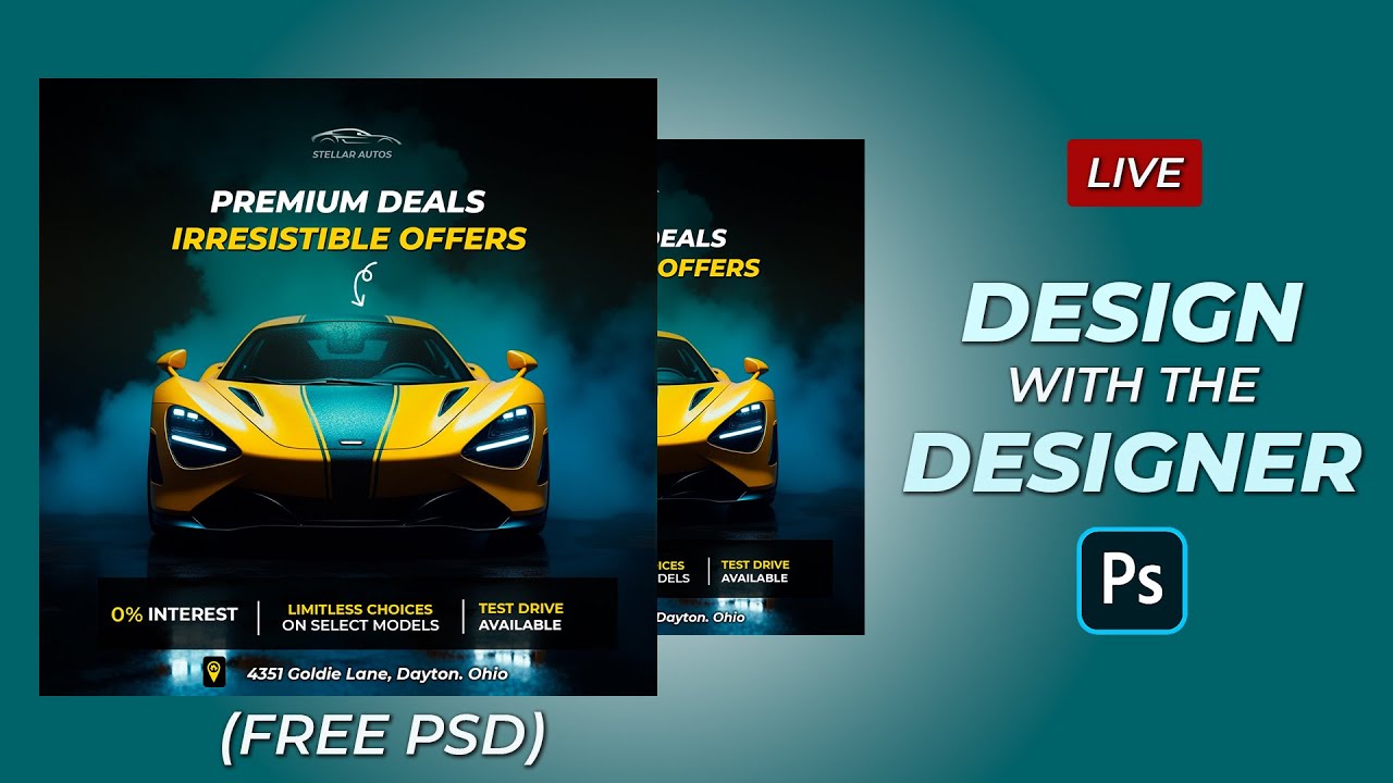 LIVE: DESIGN WITH THE DESIGNER | FREE PSD FILE | 28th June 2025