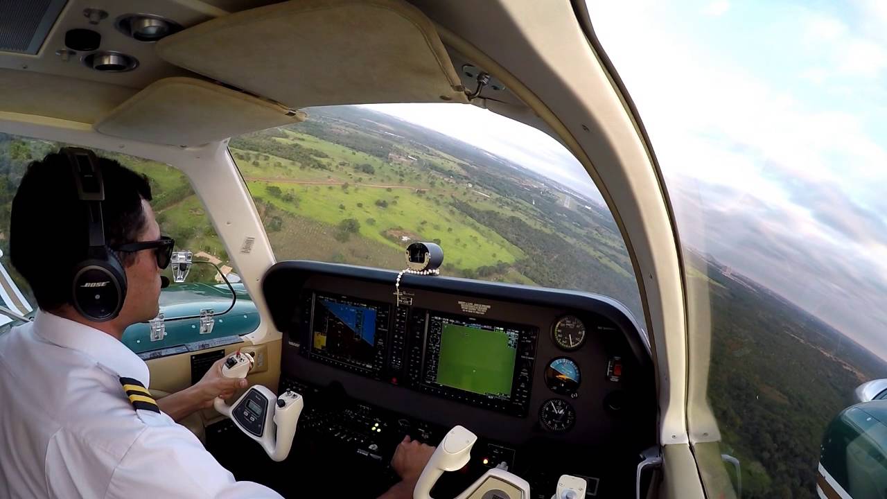Beechcraft Baron G58 - Aproximação e pouso, Aeroporto Bom Futuro - Cuiabá/MT