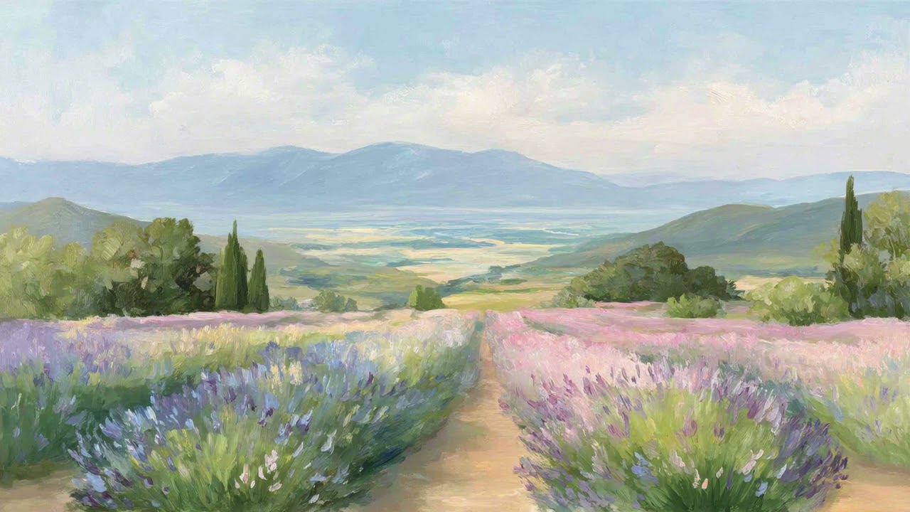 Relaxing Lavender Fields 4K TV Art 💜 Floral Wallpaper, Scenic Nature Background, Ambient Screensaver