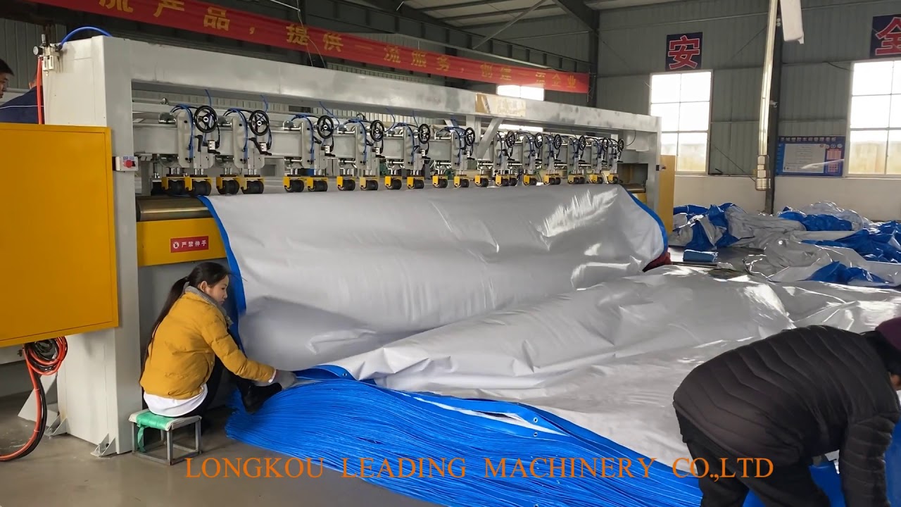 Leading Tarpaulin Full Automatic Welding Eyeleting Cutting Machine