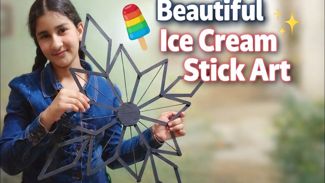 Home decor on budget 💸easy decorations piece🌸#icecreamstic#music #crafts #diycrafts #wastetobest 