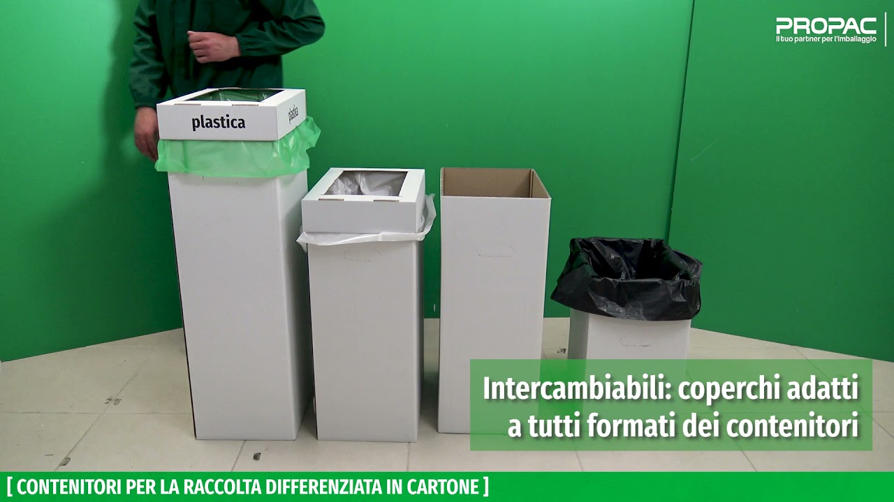Contenitori raccolta differenziata in cartone