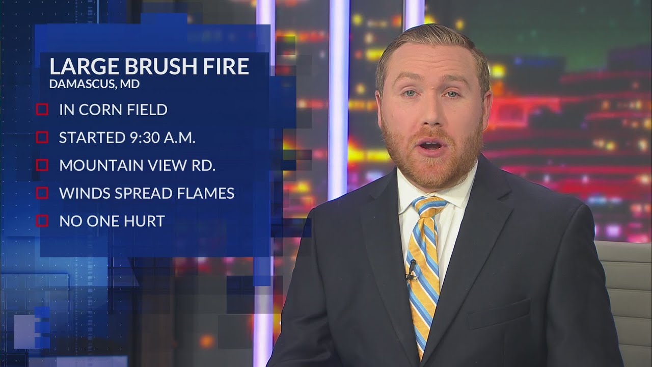 Firefighters battle large brush fire in Montgomery County cornfield