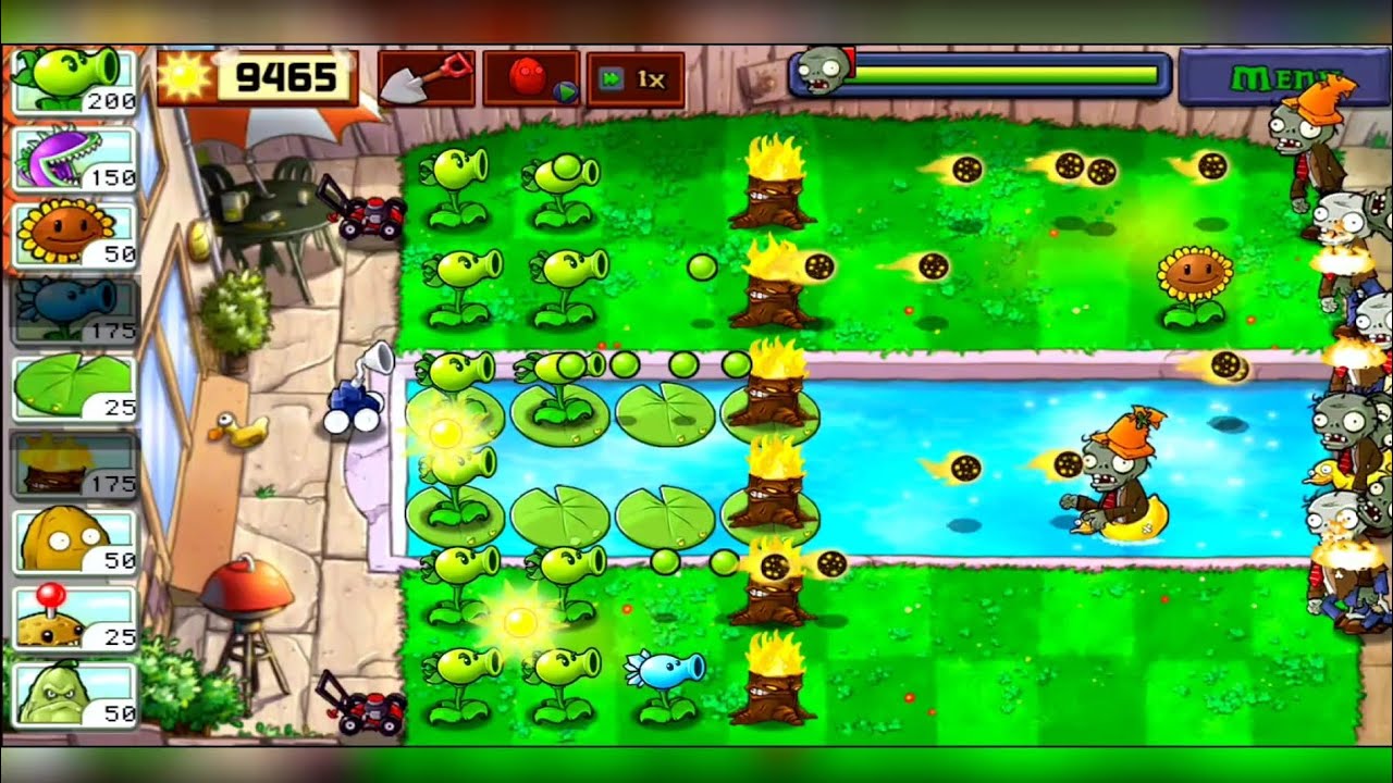 plants vs zombie || pool level 1💀🧟🔥🎯💯🤯 #gaming #pvz #plantsvszombies #games 