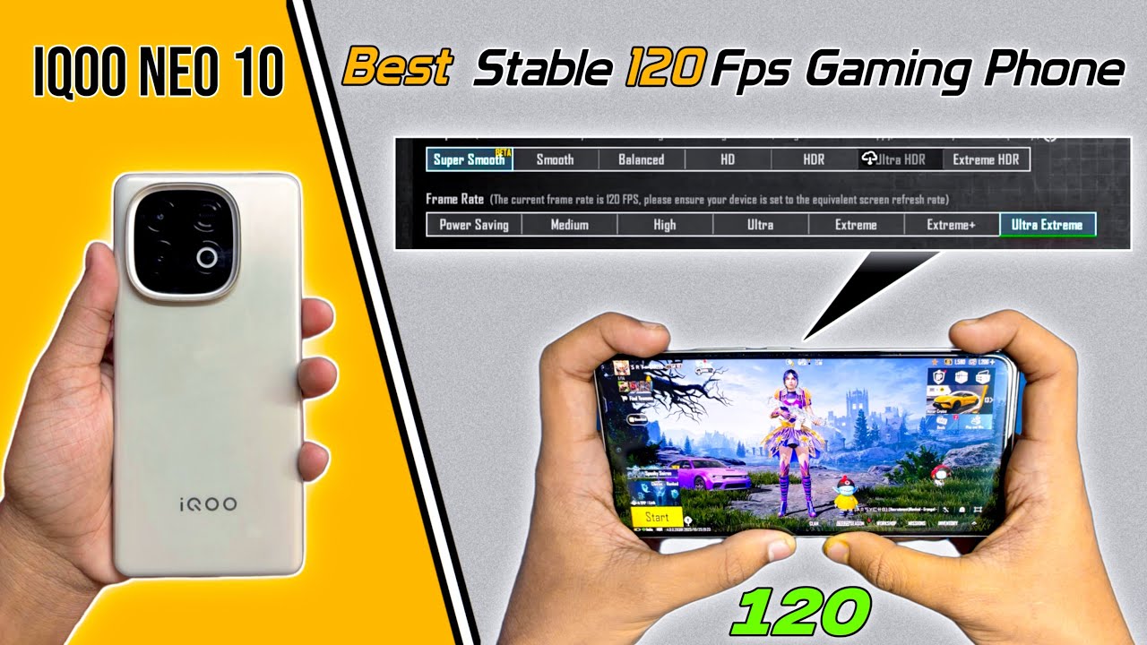 iqoo neo 10 bgmi graphics ￼test, 120 fps | battry test, Handcame ￼Video, Full review 💯 | Teamsrtop 
