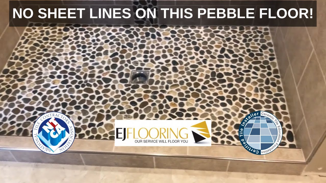 Pebble Tile Shower Floor - Lifetime Warranty - Brushed Nickel Finish