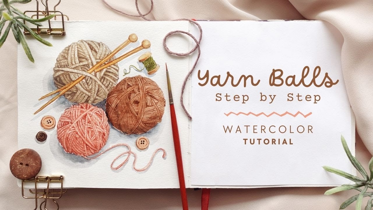 Balls of Yarn with Watercolours