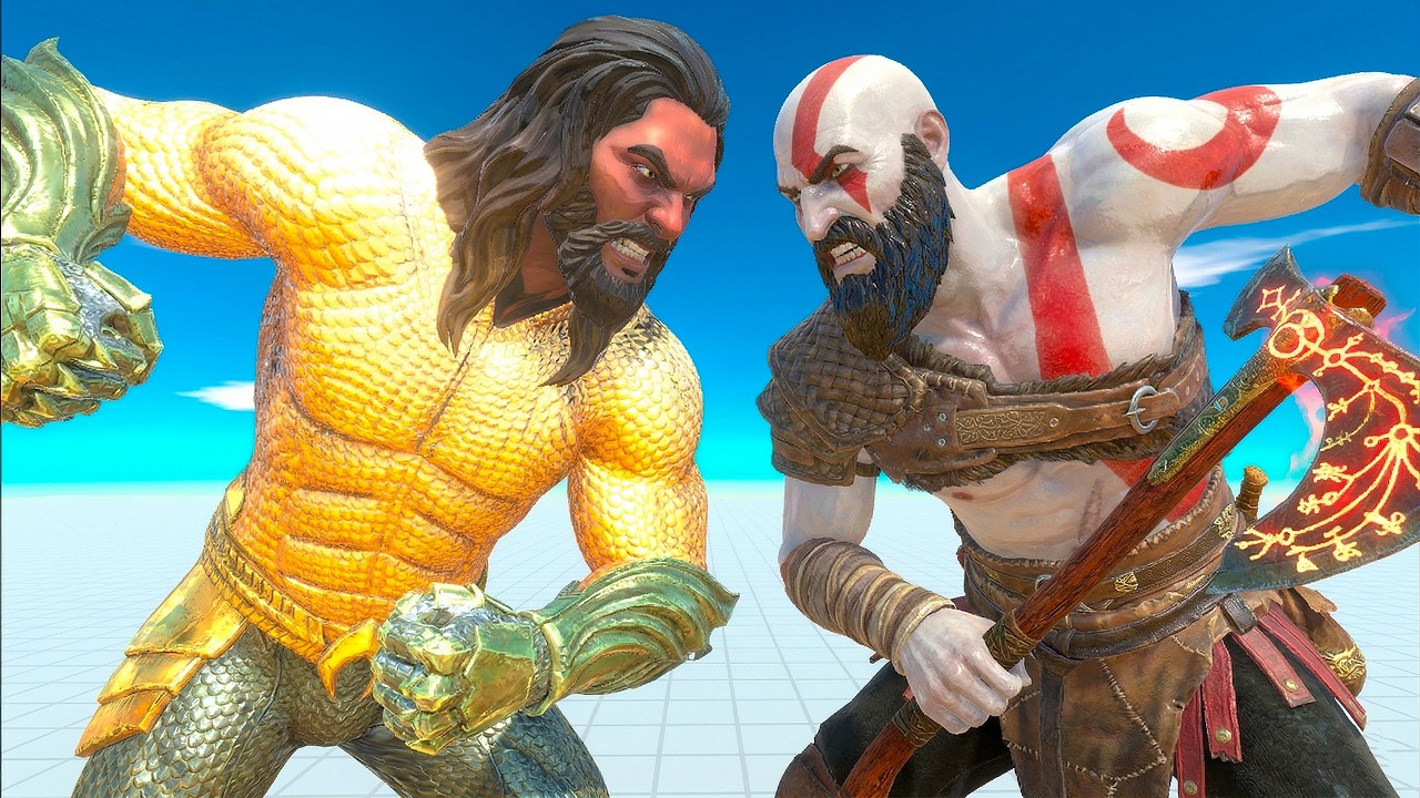 Kratos & Aquaman Ultimate Ground Fight | Animal Revolt Battle Simulator