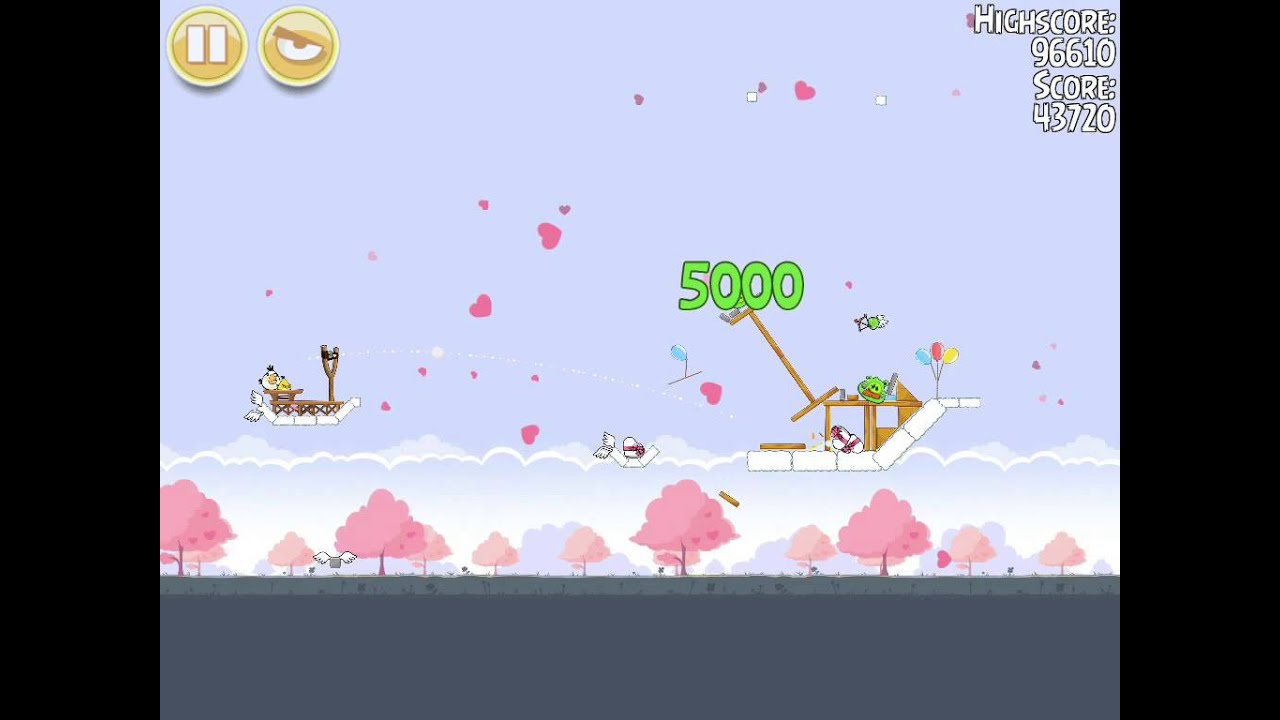 Hogs and Kisses 1-7 | Score 97720 | Angry Birds Seasons