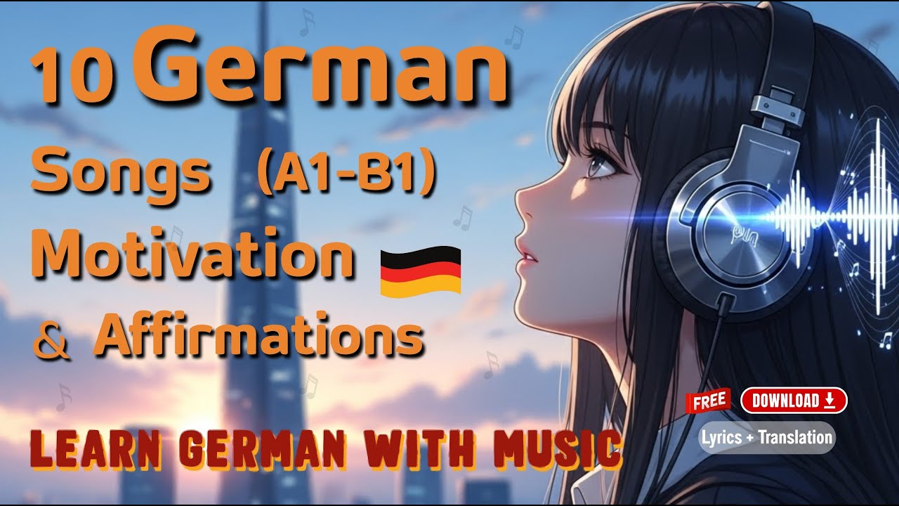 German Motivational Songs with Affirmations 🎵 |📝 Learn German Through Positive Music (A1&ndash;B1)