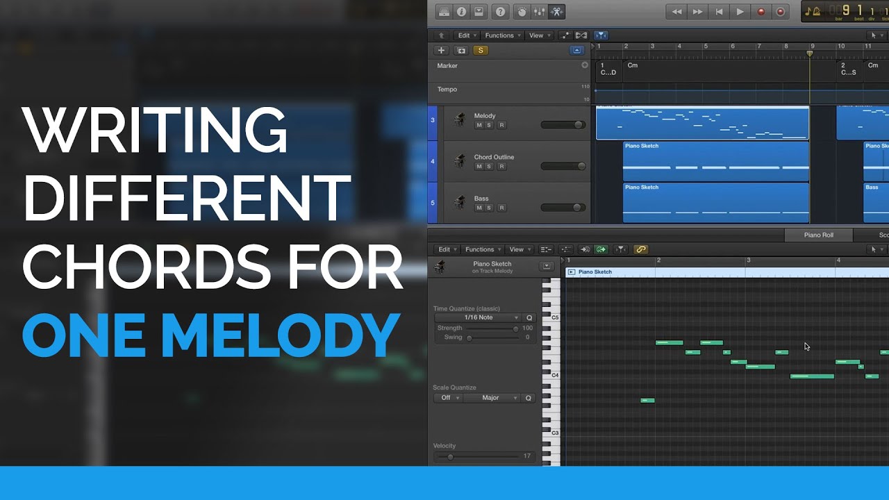 Writing Different Chord Progressions For One Melody - Composition Basics Tutorial