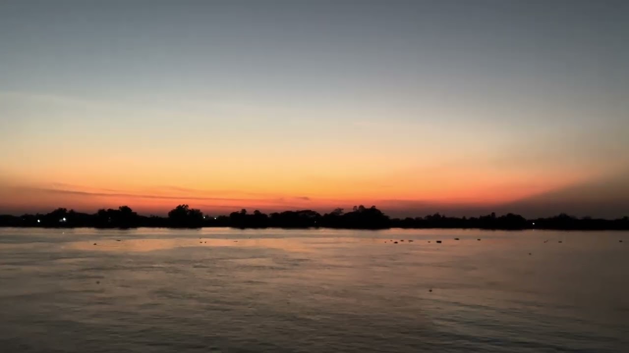 Sunset on Mekong river cruise