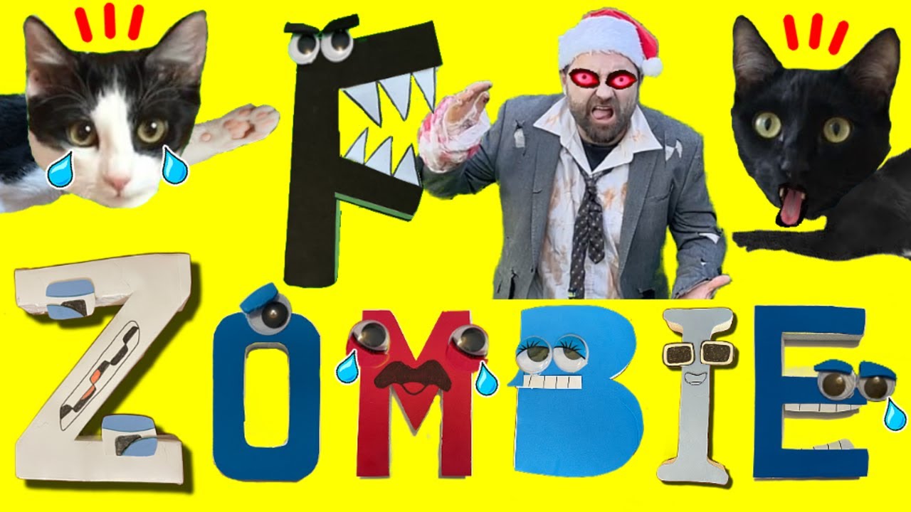 Alphabet Lore F y Z zombie vs letras del alfabeto en la vida real Videos de gatitos Luna y Estrella