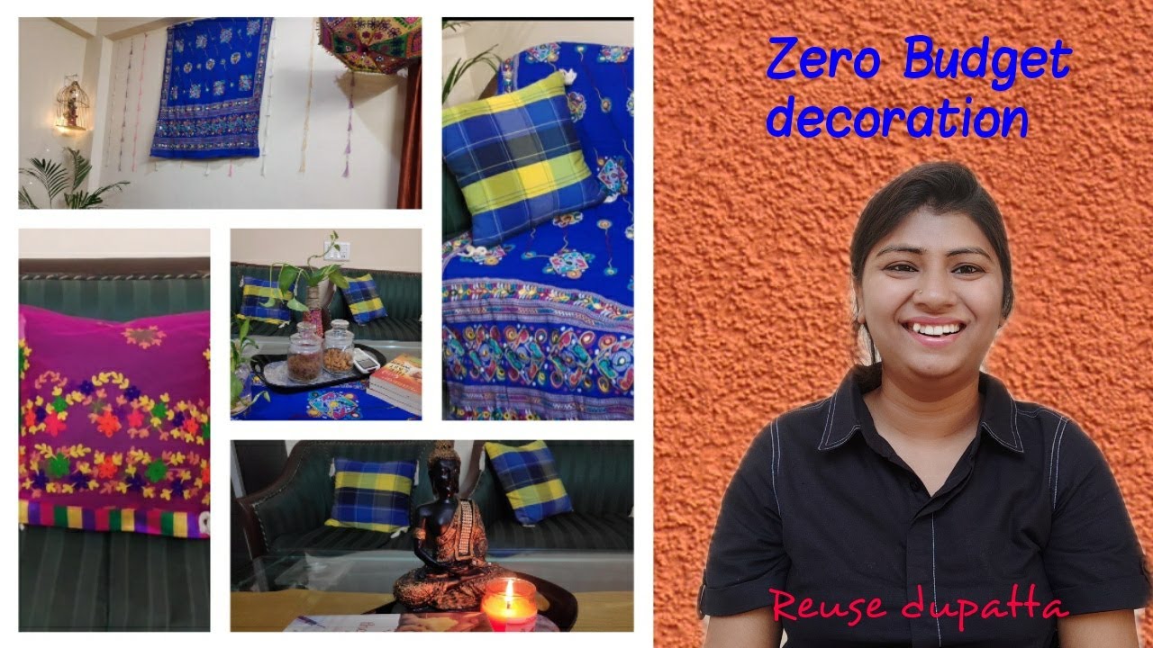 Reuse old Dupatta ,home decor,zero budget makeover with old dupatta