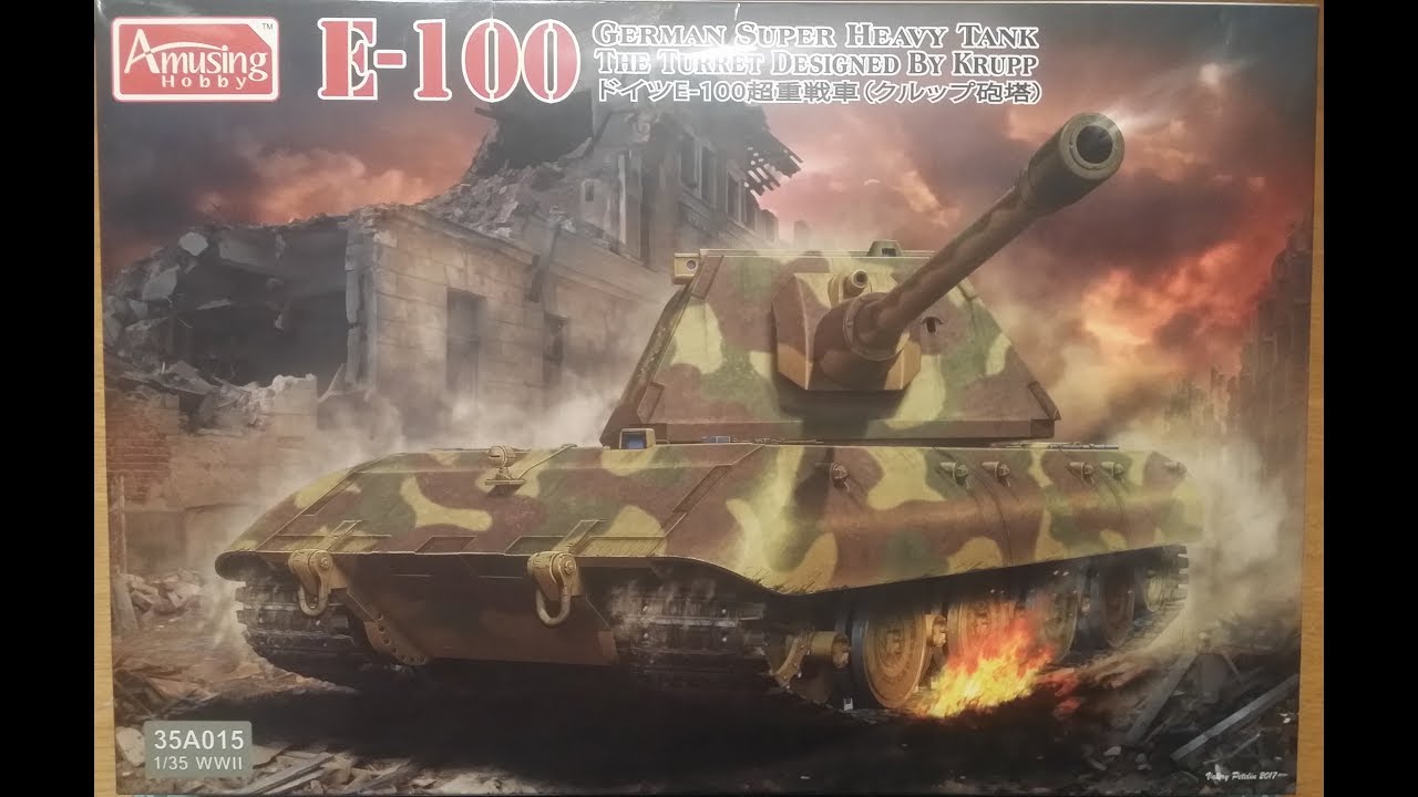 Amusing Hobby 1/35 E100 Super Heavy tank unboxing and kit review.