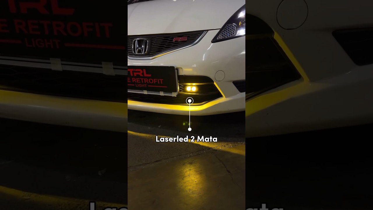 HONDA JAZZ penyinaran foglamp LASERLED 2 Mata #jazzge8 #hondajazz #laserled #jazzmodifikasi