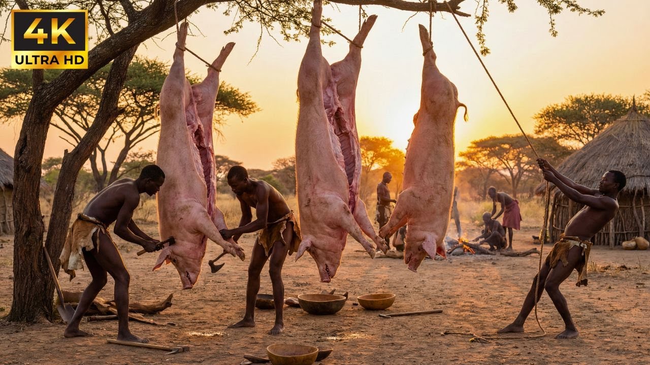 Prawdziwe Przetrwanie w Afryce: Jak plemię Hadzabe poluje na dziki i gotuje w dżungli