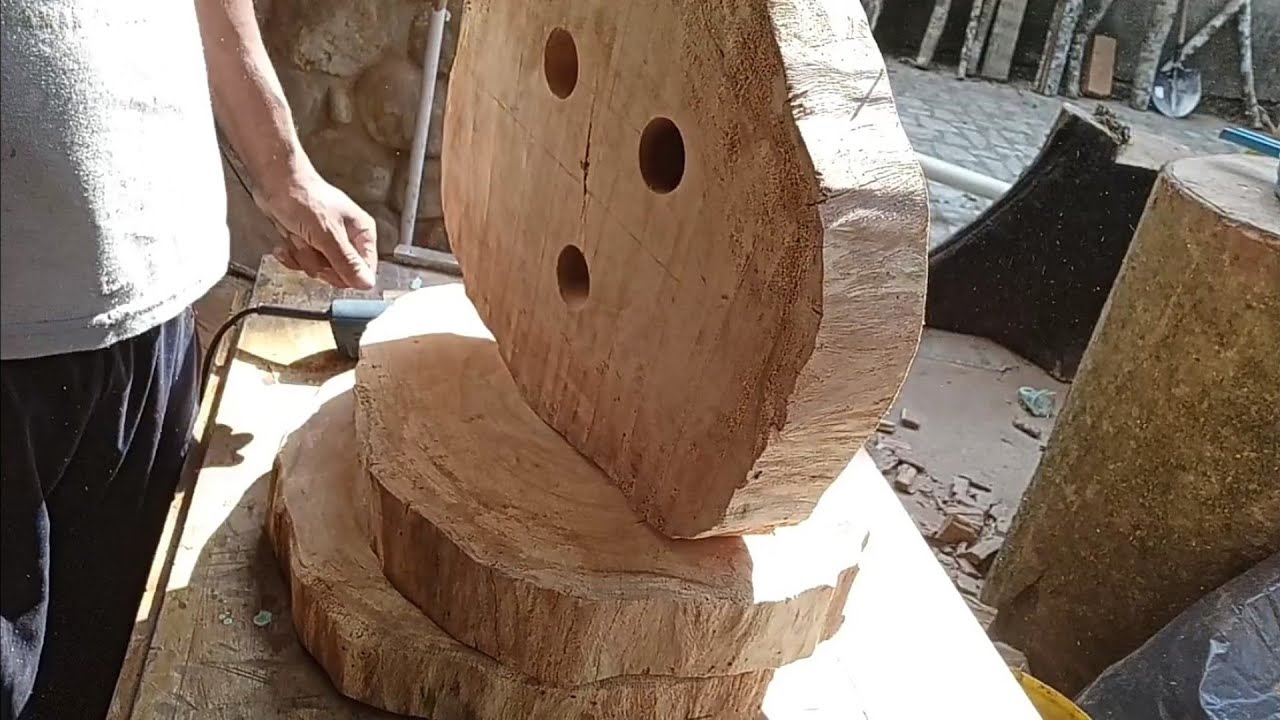 como fazer furos e tripés para bancos de madeiras#iniciantes #arte  em#madeirarústica#