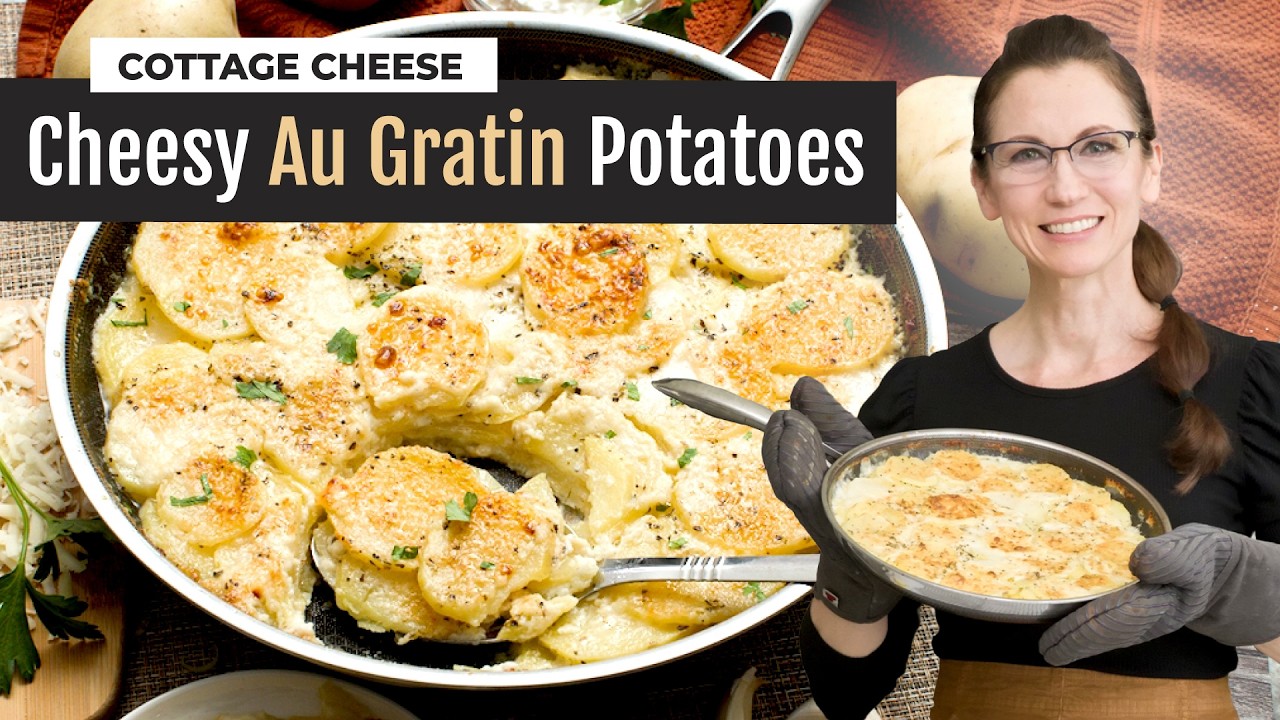 Skillet Au Gratin Potatoes with Cottage Cheese Hexclad