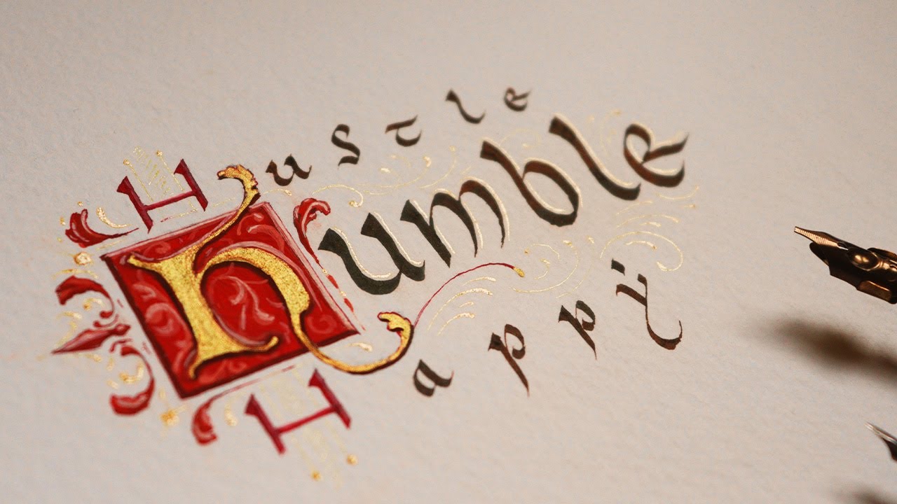 Insular Calligraphy with Lombardic Versal.