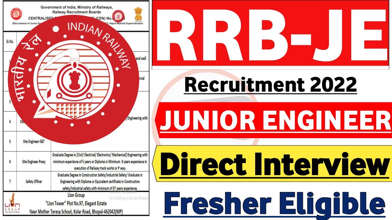 RRB JE 2022 Notification | All India | Recruitment 2022 | Job Vacancy 2022 | RRB JE Vacancy 2022