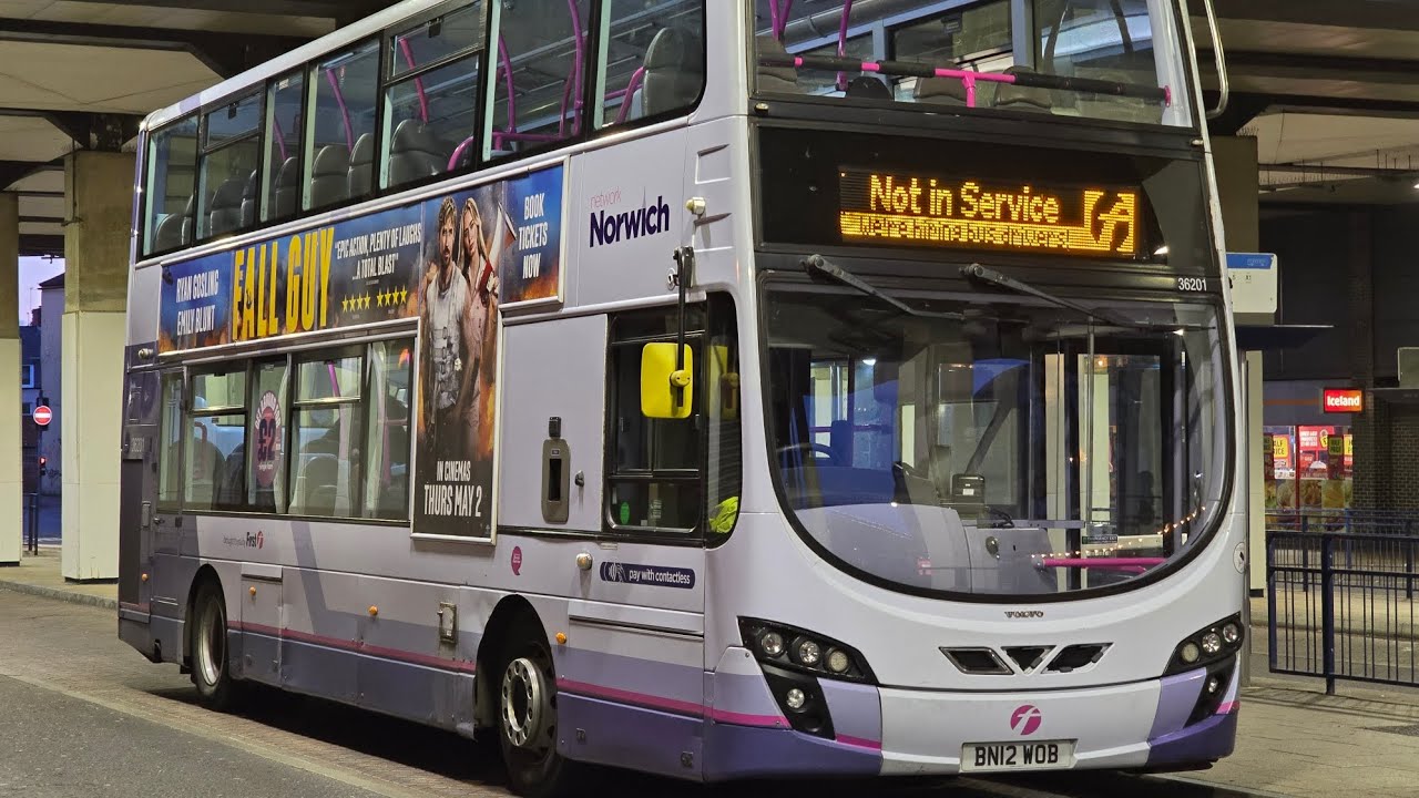 First Eastern Counties: Wrightbus Eclipse Gemini 2 Volvo B9TL D9B 9.4L/ZF BN12 WOB (36201)