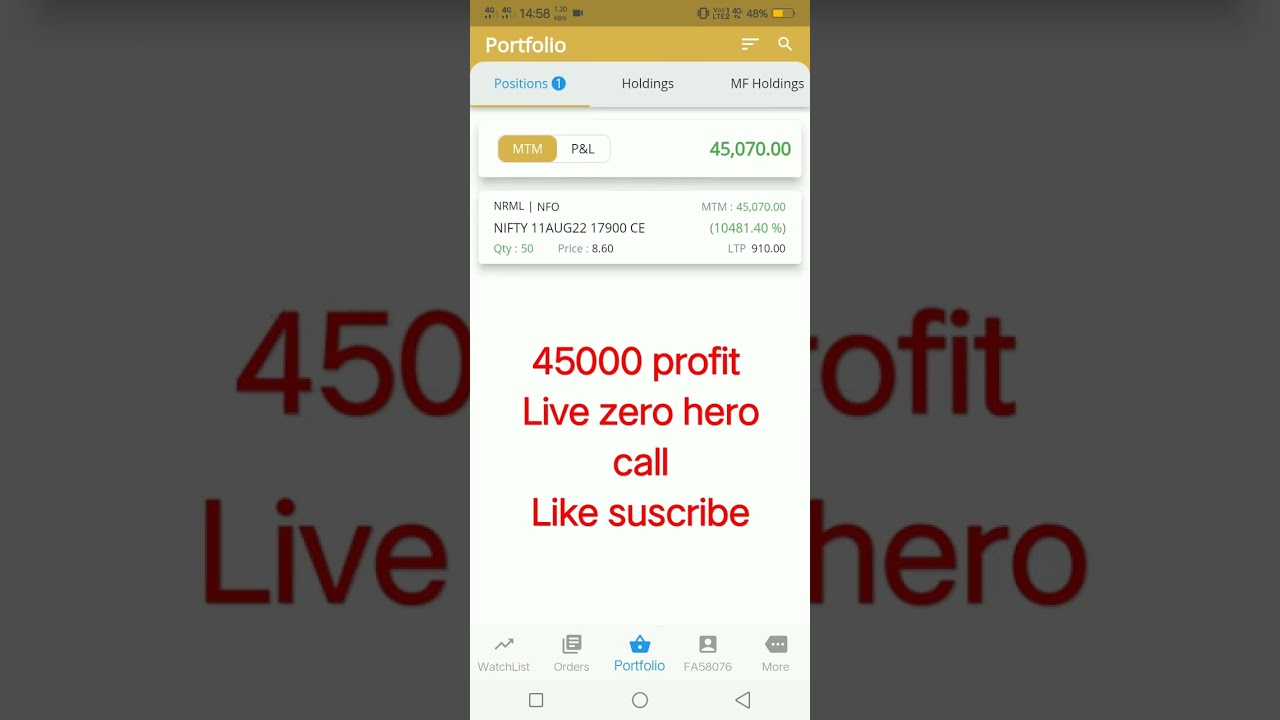 today zero hero  live nifty 45000 profit in option trading zero hero call