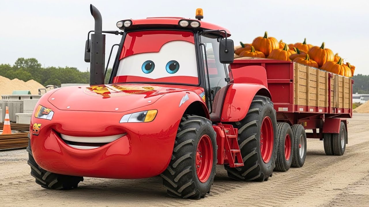 Farm Tractor McQueen Goes Rogue — Pumpkin Harvest Turns Into City Mayhem | McQueen Transformation