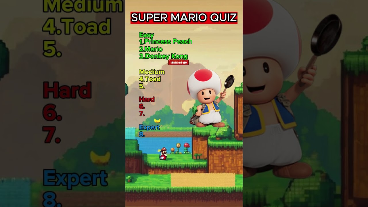Super Mario Quiz! Guess the Super Mario Character!