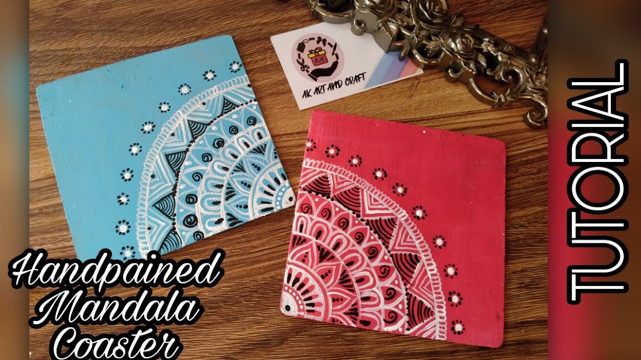 |How to Paint MANDALA on Wooden Coasters | Step by step TUTORIAL |