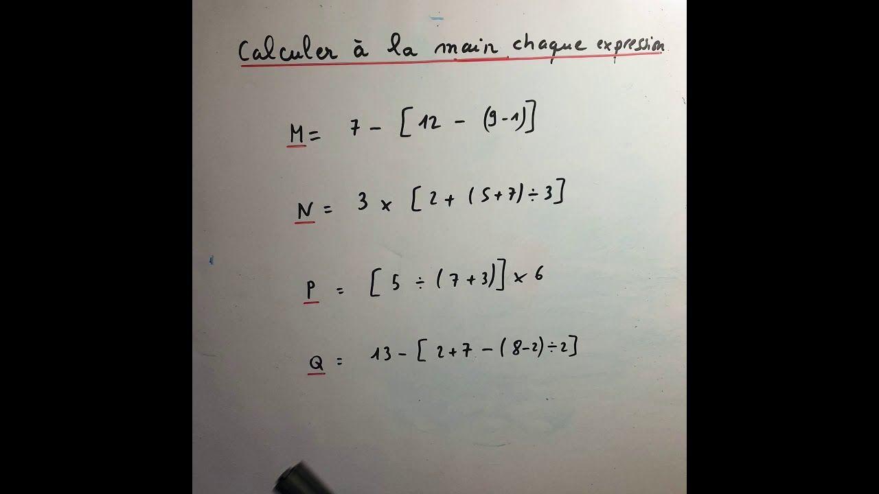 Effectuer un calcul avec des parenthèses et crochets  :  MATHS CINQUIEME.