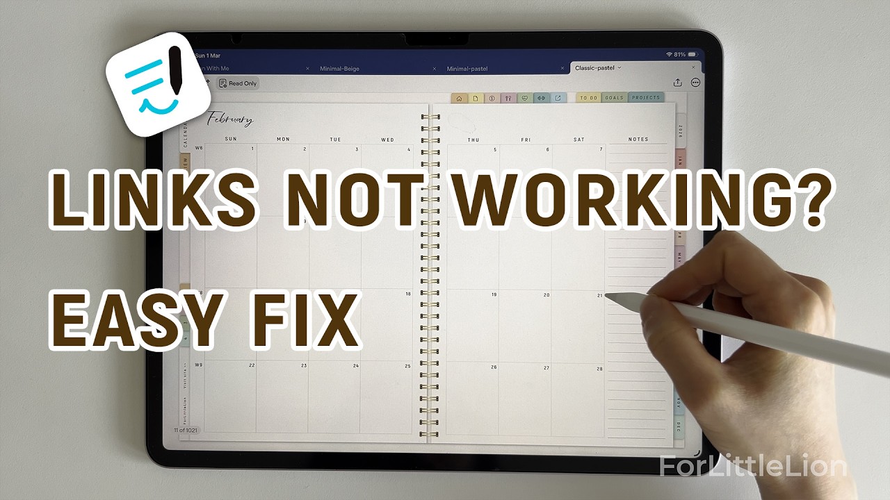 Гиперссылки в цифровом планировщике не работают в Goodnotes? (Простое решение)
