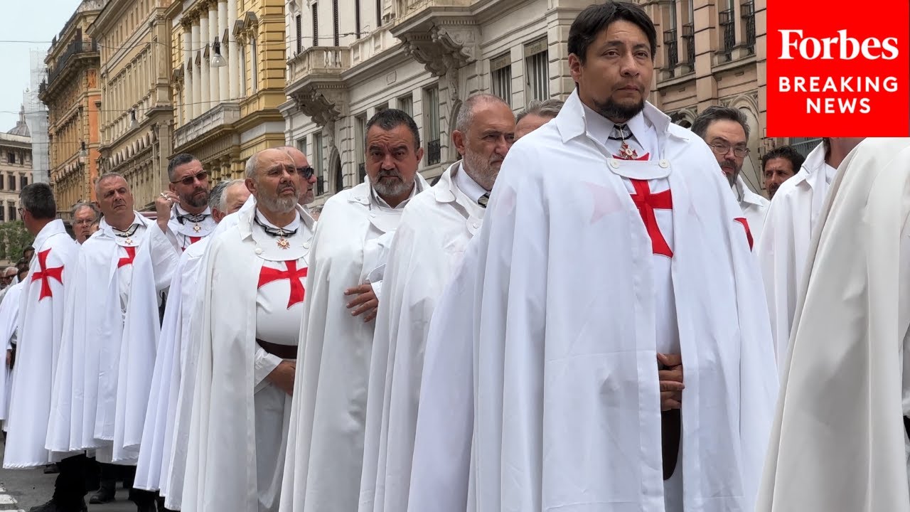 Catholic Templars Of Italy Members Hold Silent Procession As Vatican Readies For May 7th Conclave