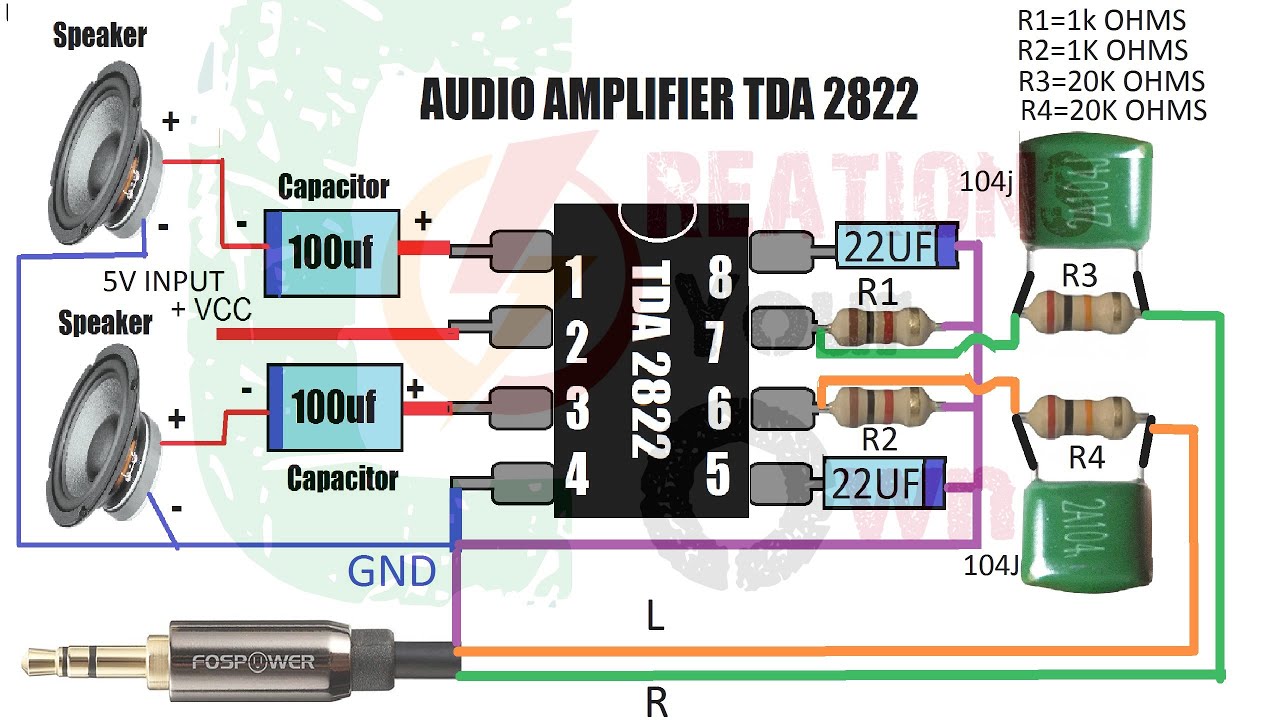 Stereo Powerful Audio Amplifier TDA2822 | Clear sound
