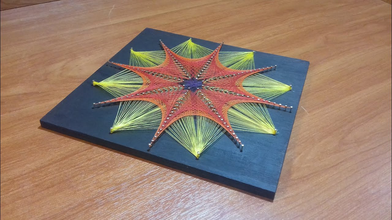 DIY Tutorial String Art Golden bright | Soulios design