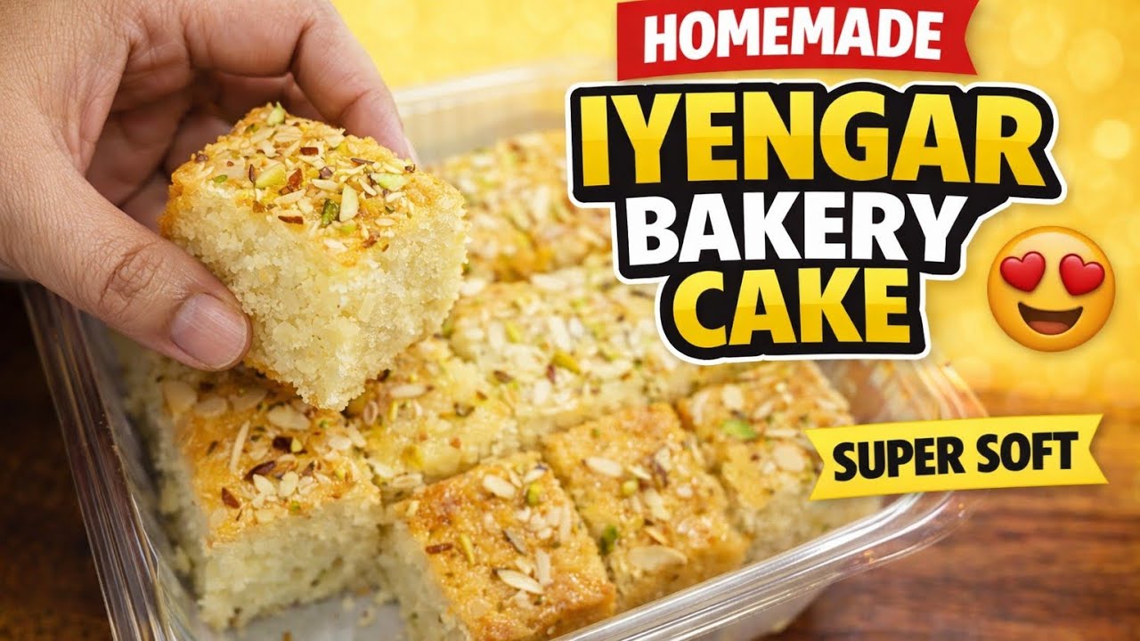 Iyengar Bakery Style Rava Cake 😍 | Soft Spongy Eggless Cake | Perfect Bakery Recipe
