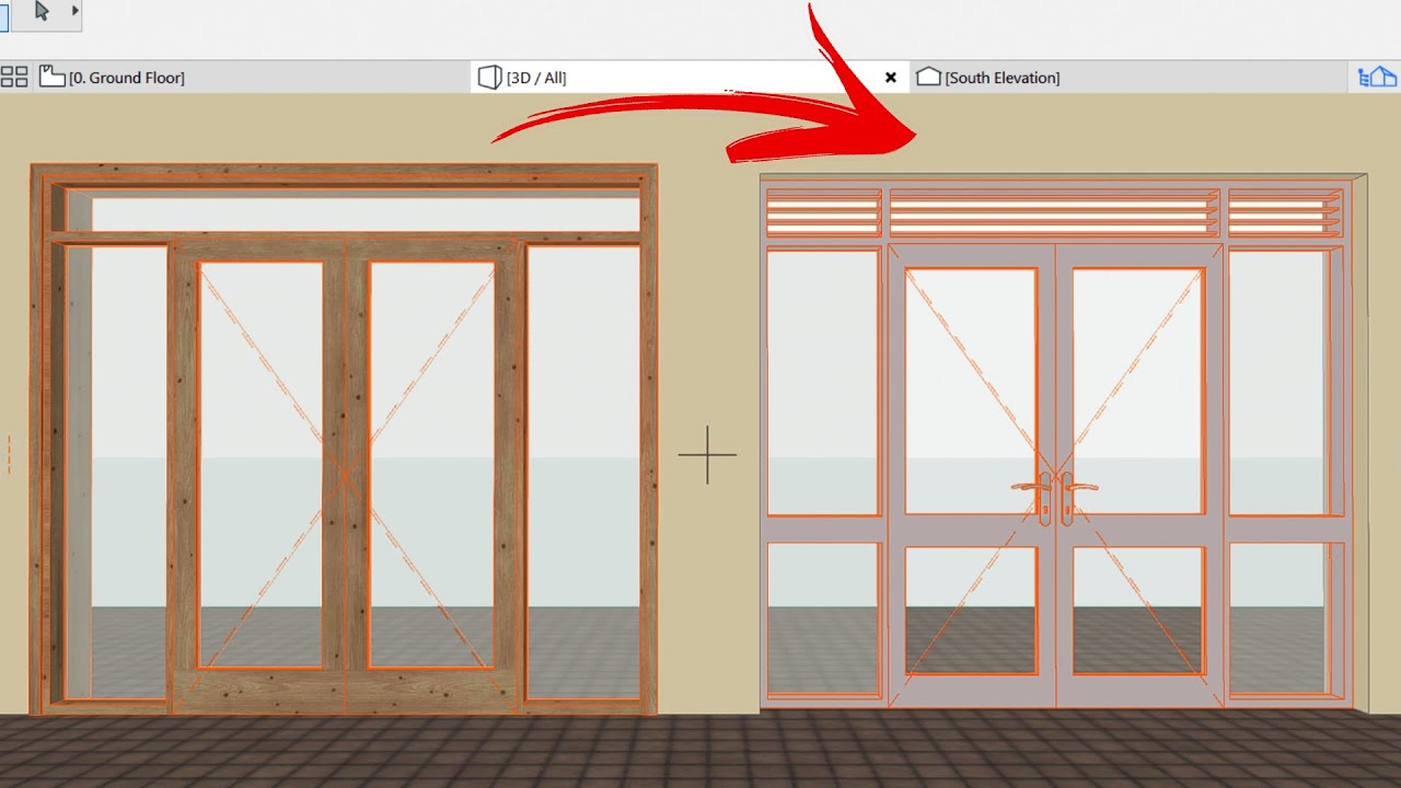 Door with vents in archicad