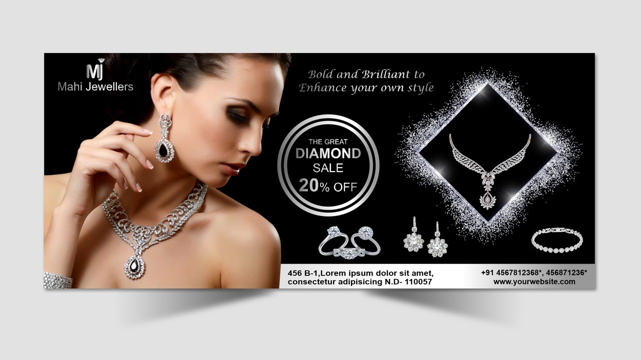 Flex Banner Design For Jewellery Shop - CorelDRAW Tutorial