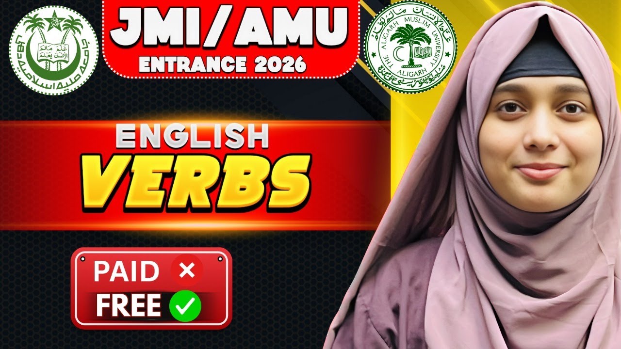 VERBS in One Shot 🔥 | JMI/AMU Class 6 & 9 Entrance 2026 | English Grammar