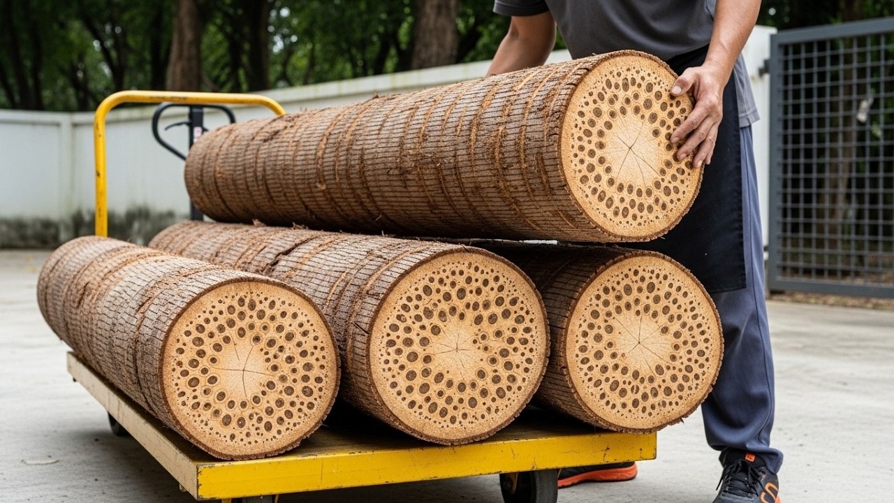 No One Paid Attention To These Coconut Logs! Until Young Carpenter Discovered the Leopard Skin Pat!